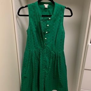 Bright green J Crew summer dress size small